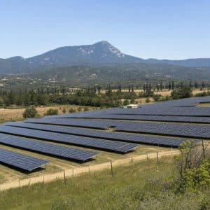 Centrale solaire au sol destinée à un projet d'électricité locale partagée