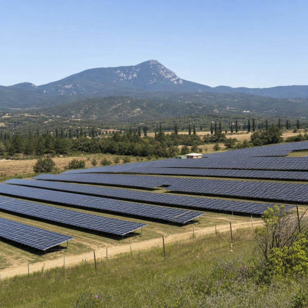 Centrale solaire au sol destinée à un projet d'électricité locale partagée