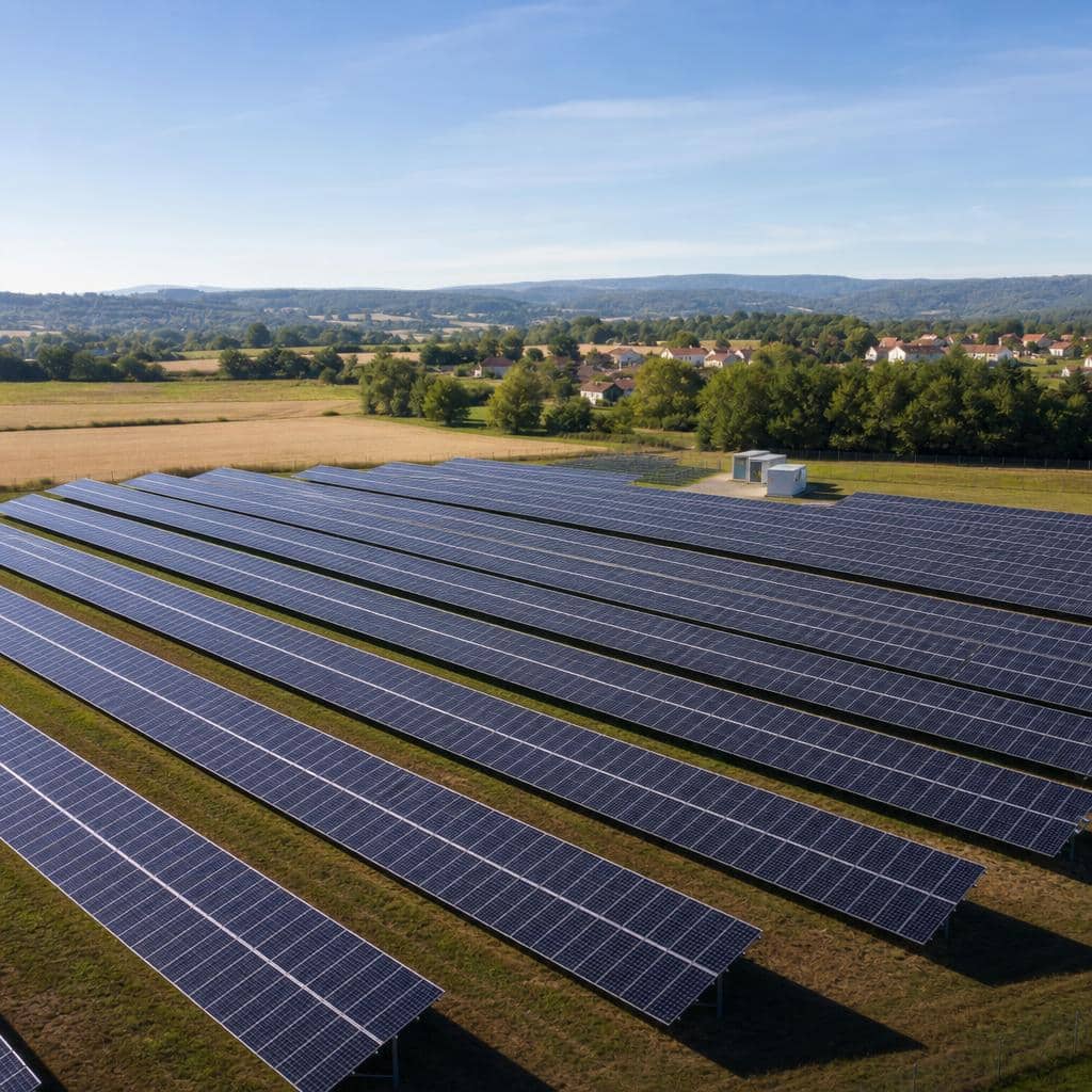 Centrale solaire au sol alimentant un projet d'autoconsommation collective