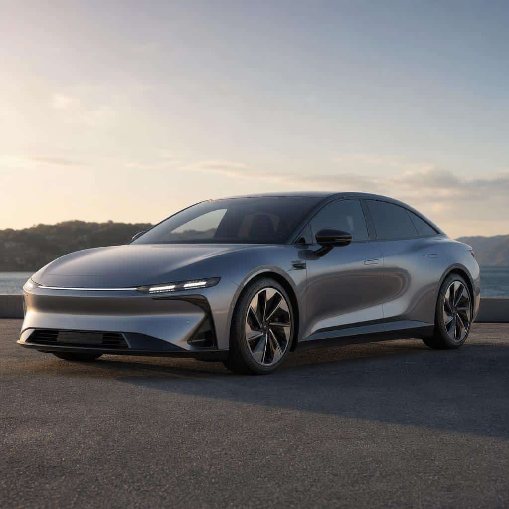 Vue réaliste d'une voiture électrique moderne avec un accent visuel sur son plancher et sa batterie