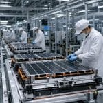 Lignes de production de batteries pour voitures électriques dans une usine moderne