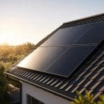 Toiture résidentielle avec panneaux solaires modernes au design technologique