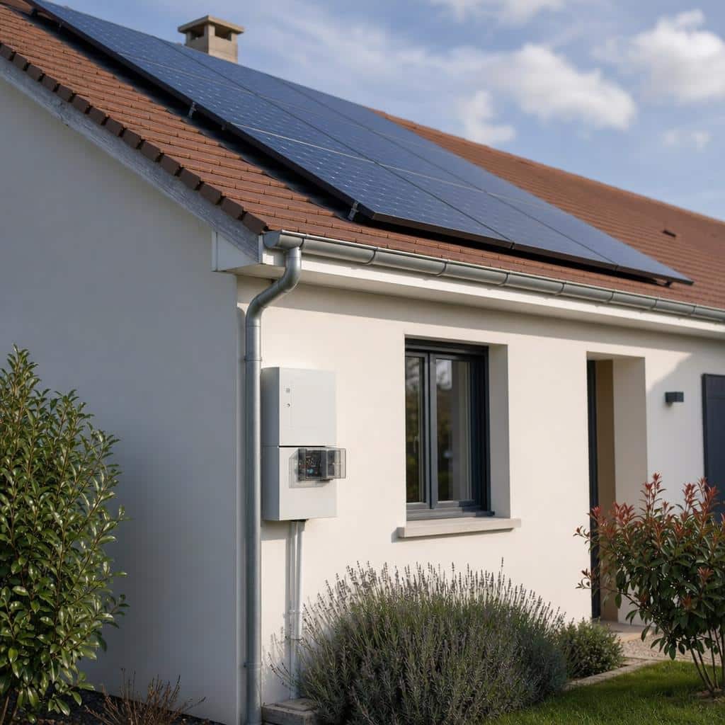 Maison française avec compteur électrique et panneaux solaires dans un contexte de hausse des coûts de l'énergie