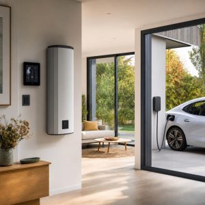 Interface de pilotage énergétique dans une maison avec voiture électrique en recharge