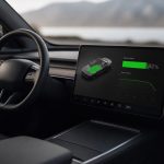 Tableau de bord numérique affichant l'état de santé d'une batterie de voiture électrique