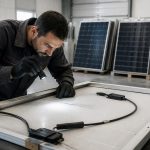 Inspection technique de panneaux solaires démontés avant réemploi