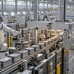 Illustration d'une ligne de fabrication de cellules de batterie, sans lien avec les sites annoncés