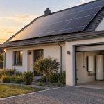 Maison équipée de panneaux photovoltaïques et d'une batterie pour décaler la consommation solaire