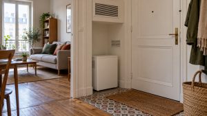 Batterie domestique d'illustration dans un appartement, sans installation solaire